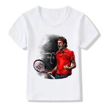 Puikas&Meitenes Rodžers Federers RF Mākslas T-krekls Bērniem Federers Topi Bērnu Īsām Piedurknēm T krekls Bērniem Vasaras Drēbes,ooo286