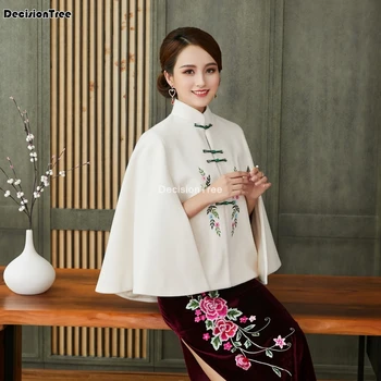 Ir 2021. hanfu topi ķīniešu tradicionālajā tērpā apģērbi sievietēm hanfu tang atbilstu ķīnas hanfu mētelis tradicionālo cheongsam apmetnis