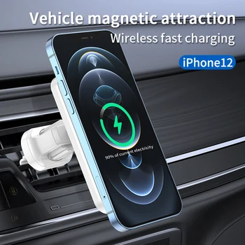 15W Bezvadu Automašīnas Lādētājs Mount Magnētisko Adsorbable Tālrunis Auto Turētājs Priekš iphone 12 Mini Pro, Max Magsafing Ātru Bezvadu lādēšana