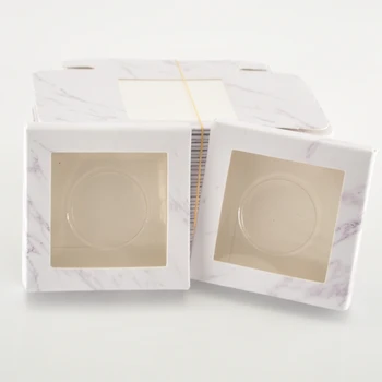 Papīra vairumtirdzniecības skropstu iepakojuma kaste skropstas kastes iepakojums pasūtījuma logo faux cils 25mm ūdeļu skropstas square, marmora gadījumā pārdevējs