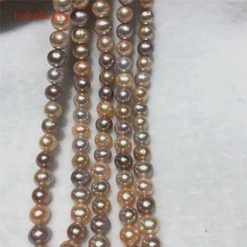 JAUNS, Protams, kultivētas saldūdens pērles Multicolor gandrīz apļveida zaudēt krelles, 9-10 MM 15