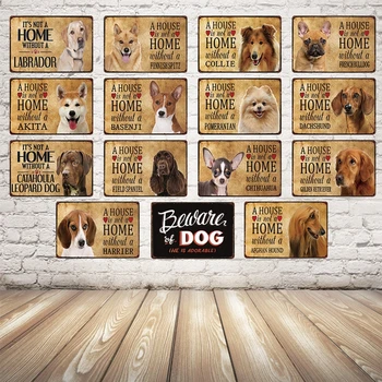 [ Kelly66 ] Suņi Mājās Bez Pomerānijas Metāla zīmju Skārda Plakātu Mājas Dekori Bāra Sienas Mākslas Glezniecības 20*30 CM Izmērs y-2136