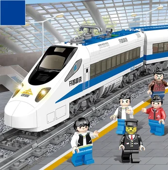 Tehnikas elektromotoru Gaismas vilcienu sliežu Automašīnas modelis Ķieģeļus Celtniecības Bloki, rotaļlietas, Bērnu dāvanu 474Pcs