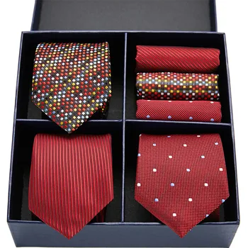 Jaunas Augstums Kvalitāti Svītru vīriešu kaklasaites set 3pcs Zeķubikses Paisley Zīda Žakarda Audumi Apkakli, Kaklasaiti, Uzvalks, Kāzu svinības, Dāvanu Kastes Iepakojumā