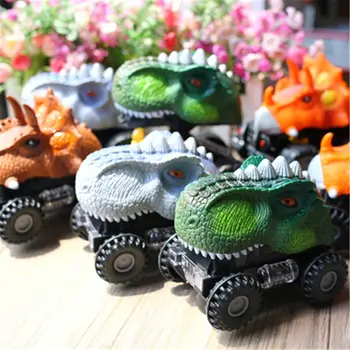 Dinozauru Automašīnām Dinozauru Transportlīdzekļu Pull Atpakaļ Automašīnām ar LED Gaismas Dinozauru Skaņas Rotaļlietas Zēniem maziem bērniem, Bērniem Dāvanas 634F