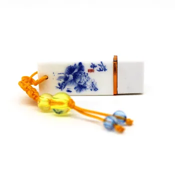 Karstā Ķīniešu stilā Zilā un baltā porcelāna USB Flash Drive keramikas dāvanu pildspalvu Atmiņas disku, 128MB, 4GB 8GB 16GB 32GB 64GB pendrive