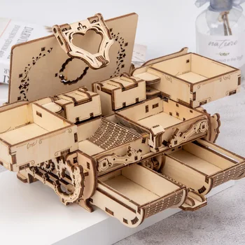 Koka 3D Rotaslietas Kastes Saliktas Radošo Rotaļu Dāvanu Puzzle Koka Mehāniskās Transmisijas Modelis, Salikts Rotaļlietas Radošo DIY Dāvanas