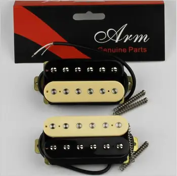 Īsta melnā un dzeltenā double-spole elektriskā ģitāra pickups Atvērt HBC115-ZB Korejas Artec OEM