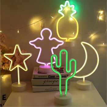 Modes Led Neona Gaismas Zīme Brīvdienu Ziemassvētku Puse, Kāzu Dekorācijas, Bērnu Istabas Mājas Dekoru Flamingo Mēness Unicorn Neona Lampas