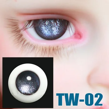 BJD Lelles acis piemērots 1-3 1-4 1-6 izmērs acis TW-02 flash bez skolēns stikla acis, leļļu aksesuāri