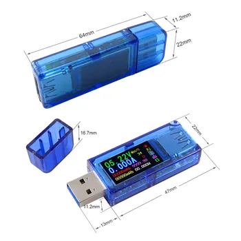 AT34 USB 3.0 krāsu LCD Voltmetrs ammeter spriegums strāvas mērītāja multimetrs akumulatora uzlādes strāvas banka USB Testeris