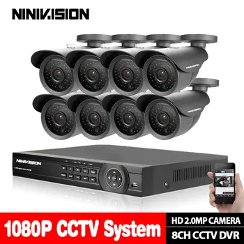 AHD 8CH CCTV 1080P HDMI DVR 2.0 MP 3000TVL Āra Ūdensizturīgs CCTV Camera set Home Drošības Sistēmas Uzraudzības Komplekts 2TB HDD