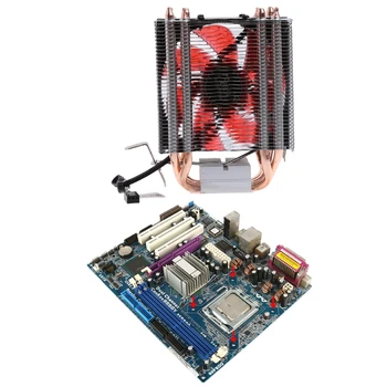 Bezmaksas pastmarkas 1PC Thermal Grease + 4 Heatpipe 130W Red CPU Cooler 3-Pin Fan Heatsink Intel LGA2011 AMD AM2 754