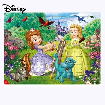 Disney 96 gabals koka rāmis puzzle ledus romantika / princess bērnu agrīnās izglītības puzzle rotaļlieta puzzle box