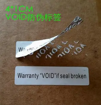 40x10mm Drošības spēkā neesošu blīvējuma ielīmējiet līmi anti-viltus zīmogs uzlīme Drošs pierādījums, marķējuma, etiķetes spēkā neesošu