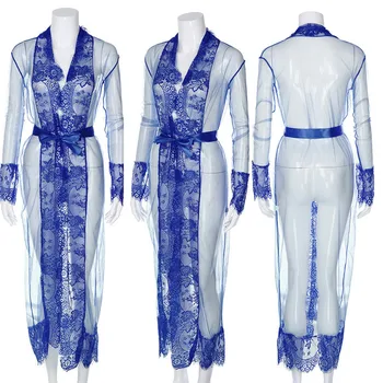 Sexy Sievietes Mežģīņu Tērpu Sleepwear Elpojošs Kleita Drēbes Ilgi Milzīgais Dāmas Vannas Drēbes Kleita Nightdress Drēbes Plus Izmēra