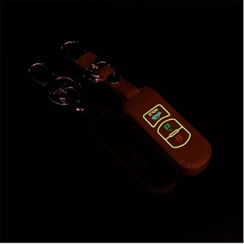 ZAD Jaunas Ielidošanas 2 3 Pogas, Gaismas Āda Automašīnu Atslēgu uz lietu par MAZDA 2 3 6 M3 M6 CX-5 CX-7 smart Auto atslēgu, kas spīd tumsā