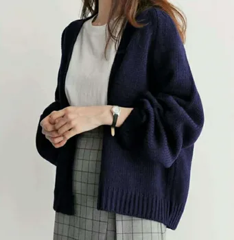 2020. gada rudens/ziemas korejas Sieviešu Apģērbu Jauns, Elegants Stils Slinks Zaudēt Īss Džemperis Mētelis Sieviešu Trikotāžas Jaciņa