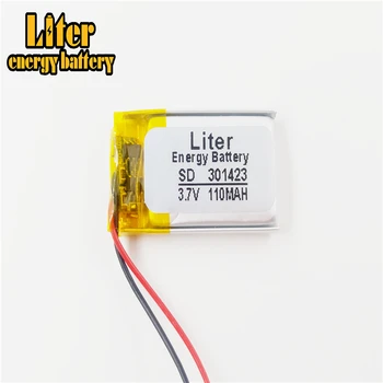 Li-polymer 301423 110mAh 3.7 V Baterija Ražotājs ar CE,ROHS,UL sertifikāti