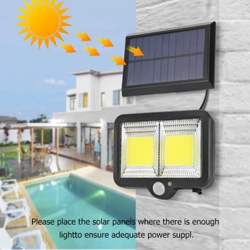 Tālvadības pults LED Saules Sienas Gaismas Cilvēku Kustības Sensors Ūdensizturīgs Āra Saules Gaismas Dārza Pagalmā Ceļu, Ielu Lampas