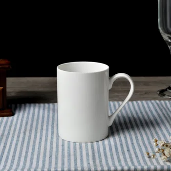 15pcs kuģniecības keramikas baltu taisnas formas kafijas krūzes, porcelāna tases ūdens drinkware
