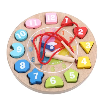 Mazulis Izglītības Montessori Ap Koka Krelles Numuru Pulkstenis Matemātikas Rotaļlietas Baby Bērnu Attīstības un Mācīšanās Spēle Bloki Modelis