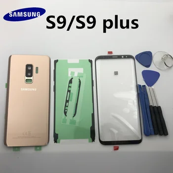 Jauns Oriģinālais Samsung Galaxy s9 s9+edge plus G960 G965 Aizmugurējais Stikls Aptver Aizmugurējos Akumulatora Vāciņu Durvīm+Priekšējā stikla lēcu+līmi