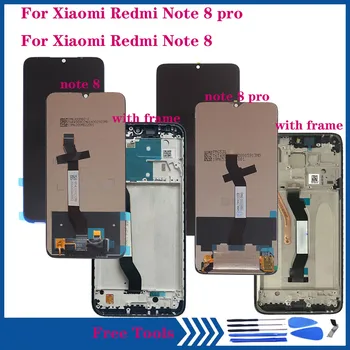 Original LCD Xiaomi Redmi, Ņemiet vērā, 8 LCD Displejs, Touch Screen Digitizer Montāža Redmi piezīme 8 pro LCD Remonta komplektu ar rāmi