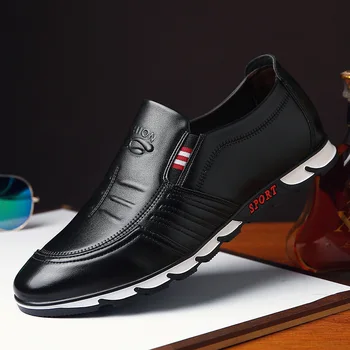 LAKESHI Jaunas ādas kurpes vīriešu Ikdienas Apavi 2018 modes vīrietis mokasīni Rudens Mīksto Braukšanas kurpes Vīriešu Roku darbs Chaussure Homme