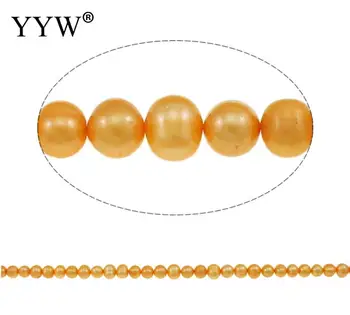 Kultivētas Kartupeļu Saldūdens Pērļu Krelles apelsīnu 8-9mm Aptuveni 0.8 mm Pārdeva Par Aptuveni 15 Collu Daļa