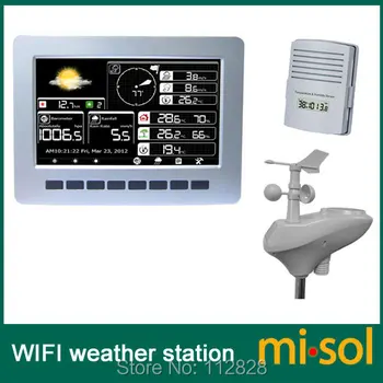 Misol / WIFI bezvadu laika stacija ar saules powered sensors bezvadu datu augšupielādes datu glabāšanas