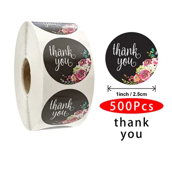500Pcs/set Cute Ziedu Paldies Uzlīmes Apli Estētisko Scrapbooking Scratch Off Zīmogs Etiķetes, Kancelejas preces Vēstnesis Ceļojumu Lieta