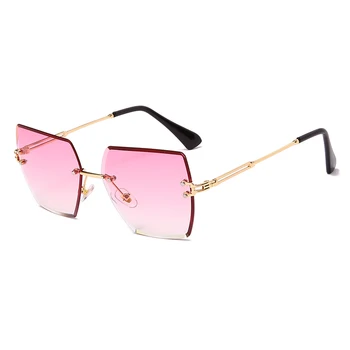Jauno Modes bez apmales Brilles Luksusa Zīmolu Sieviešu Metāla Kvadrātveida Saules brilles UV400 Toņos Briļļu Oculos Gafas de sol