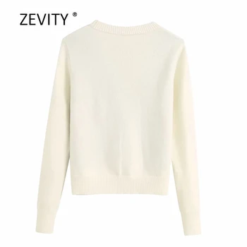 Zevity New England stila sieviešu vintage Rhombus rakstu adīšana casual slim džemperis sieviešu jaka džemperis šiks retro topi S302