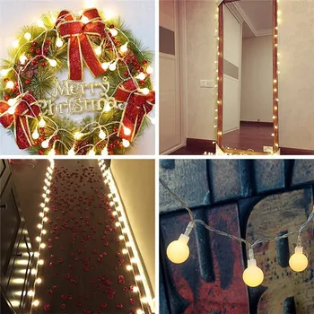 LED Bumbu String Gaismas Kāzu Gaismas Ziemassvētku Āra Iekštelpu 10M 30M 20M 50M Vainags Festivāls Lampas Pasaku Puses Dārza Deco Mājas