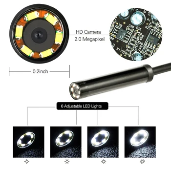 Endoskopu, 8mm Objektīvs USB Endoskopu Fotokameras Ūdensdrošs 2/5/10M Vads Čūska Cauruļu Pārbaude Borescope Par OTG Saderīgu Android Tālrunis