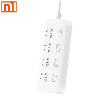 Noliktavā Xiaomi Mijia Jaudas Sloksnes 4 Kontaktligzdas, 4 Atsevišķas kontroles Slēdži 5V/2.1 3 USB ports Paplašinājuma Ligzdas Lādētājs 2m kabelis