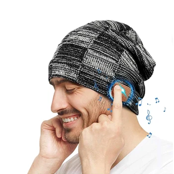 Ziemas Bluetooth Cepuri, Austiņas Stereo Sporta, Mūzikas Austiņas Bezvadu Handfree Austiņas USB Uzlādes Kabelis, Trikotāžas Beanie Klp