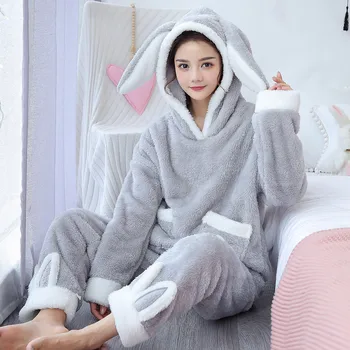 Jaunā Sieviešu Pidžamas Komplekts Ziemas Rudens Jaunās Plānas Karikatūra Pijamas Mujer Garām Piedurknēm Anime Sleepwear Gadījuma Homewear Sieviešu Pidžamas