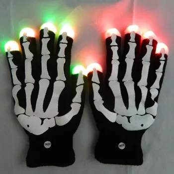 2gab/pāri Pusei Pirkstu Mirgo Gaismas Halloween Cimdi LED Pirkstaiņi Kostīmi Rave Puse Puse uzposties Piederumi