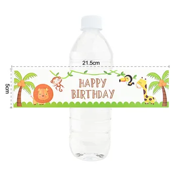 24Pcs laimes Dzimšanas dienā, Džungļu Safari Ūdens Pudeles Etiķetes Baby Dušas Džungļu Ūdens Pudeli, Uzlīmes, Grupa Bērniem Apdare, Labā Puse