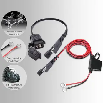 360 Grādu Rotējoša Montāžas Turētājs, USB Kabelis, Adapteri Quick 2.1 A Ātrā savienojuma Motociklu Dubultā Usb Uzlāde