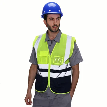 Drošības veste atstarojošā yelllow Luminiscences atstarojoša drošības veste oranža acs drošības vestes būvniecība /satiksme/pastaigas