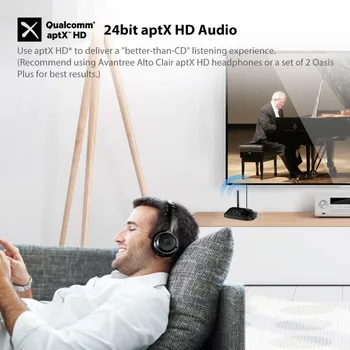 Jaunu Avantree Oasis Plus Sertificēts aptX HD Bluetooth 5.0 Raidītājs Uztvērējs TV, Zema Latentuma Bezvadu Audio Adaptera