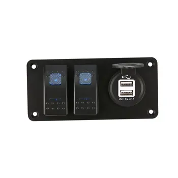 New2 Banda Auto Jūras Laivu 5 Pin LED Šūpuļzirgs Slēdzis Panelī Slēdža 3.1 Dual USB Porti Rozetē Lādētāju Ūdensizturīgs Ķēdes karstā pārdošanas