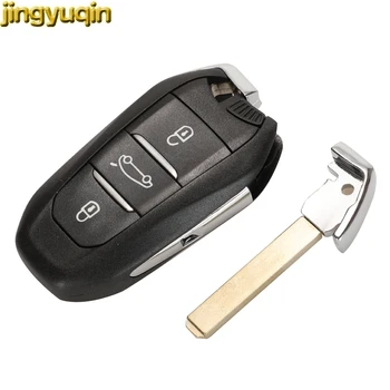 Jingyuqin Smart Keyless-Go Remote Auto Atslēgu 433MHZ PCF7945 4A ID46 Mikroshēmu Peugeot 308 408 508 5008 Avārijas HU83/VA2 3 Pogas