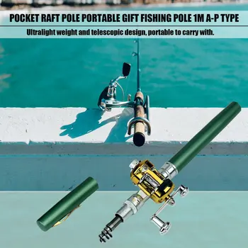 Mini Portatīvo Pildspalvas Tipa makšķeri Alumīnija Sakausējuma Teleskopiskie Zvejas Pole Kabatas Izmēra Stieni Āra makšķeres un Nometiet kuģniecības