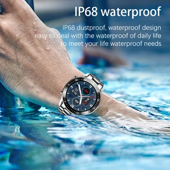 LIGE 2020. gadam Luksusa Tērauda Band Smart Skatīties Vīriešu Sporta Multifunkcionāla IP68 Ūdensnecaurlaidīga Sirdsdarbības Ātrums, asinsspiediens, fitnesa smartwatch
