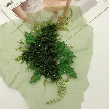 5gab Roku darbs 3D Ziedu Mežģīņu Aplikācijas Šūšanas Līgavas Kāzu Apdares Motīvu Izšuvumi 16cm*26cm