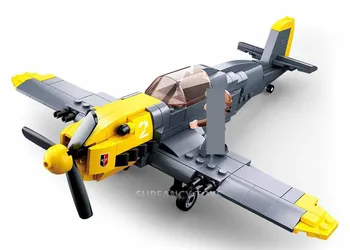 289Pcs WW2 Militāro Vācijas Armijas Gaisa Spēku BF-109 Cīnītājs Plakne Modeli, Celtniecības Bloki Komplekti Komplekts DIY Radītājs Ķieģeļi Bērniem Rotaļlietas